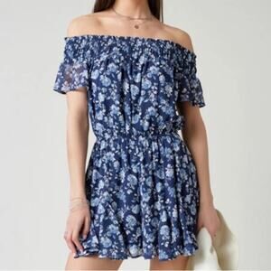 Off The Shoulder Romper Floral Boho Pattern Womens Medium NWT